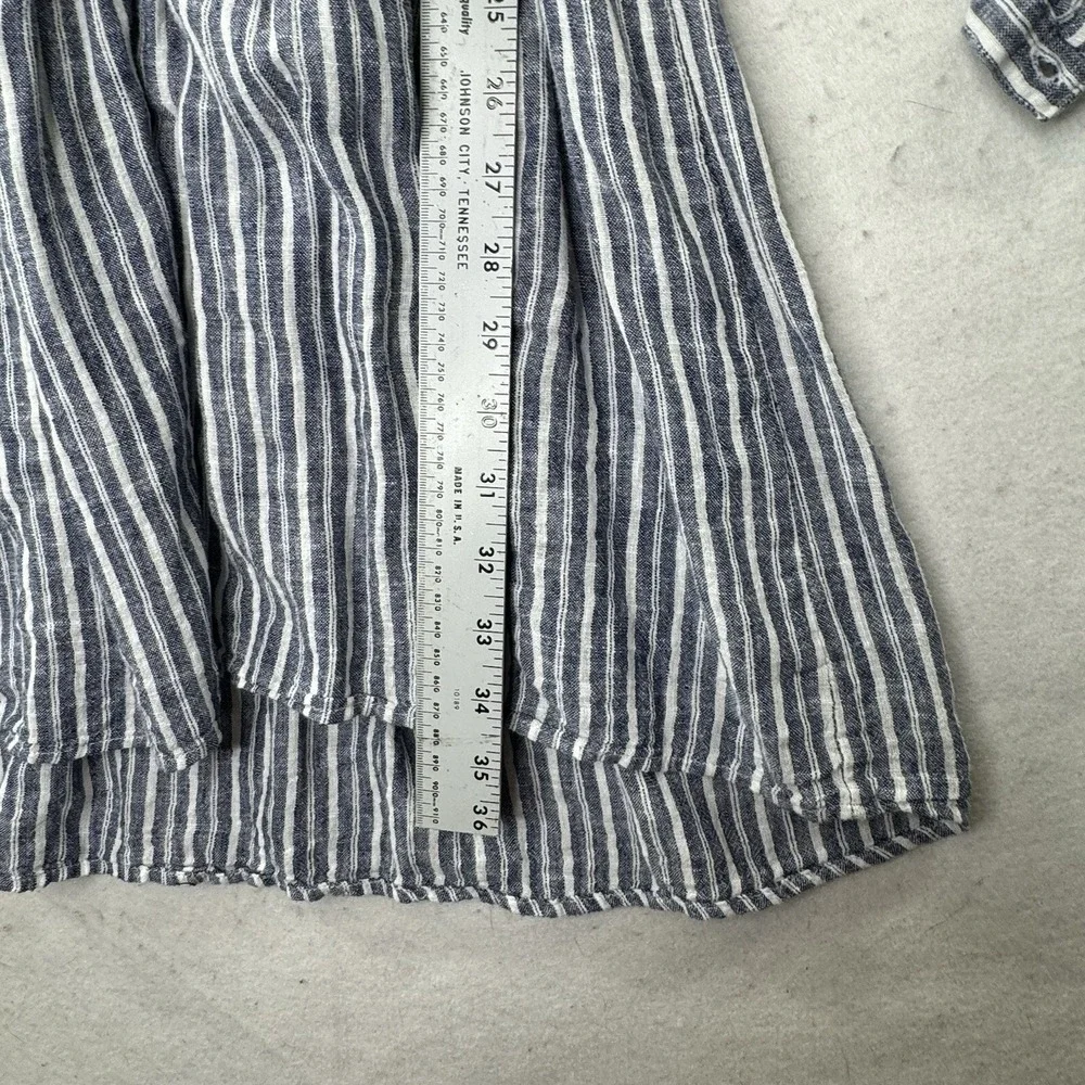 Rails Jasmine Linen‎ Mini Dress Womens Size XL Striped Empire Waist Boho LS - Picture 5 of 12